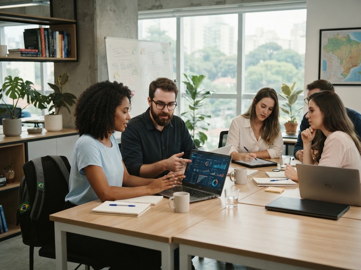 EstrelaRosa — equipe analisando painéis de dados financeiros